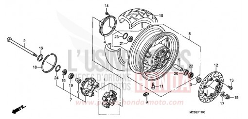 ROUE ARRIERE ST1300AE de 2014